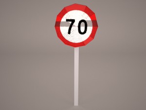 70 speed limit sign 3D 模型