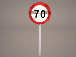 Segnale di limite di velocità 70 Modello 3D