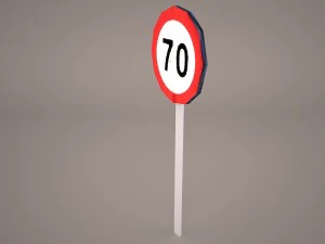 70 speed limit sign 3D Model