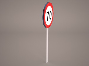 70 speed limit sign Model 3D