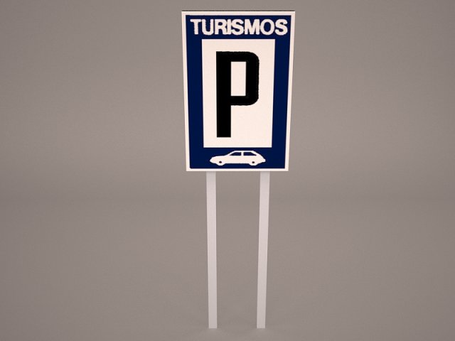 parking sign 3D Model .c4d .max .obj .3ds .fbx .stl .blend 