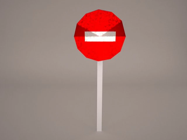 street sign do not enter 3D Model .c4d .max .obj .3ds .fbx .stl .blend