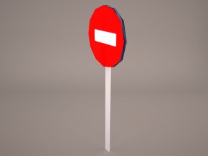 street sign do not enter 3D 모델