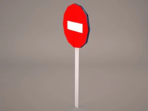 street sign do not enter 3D Model