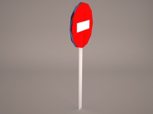 street sign do not enter 3D 모델