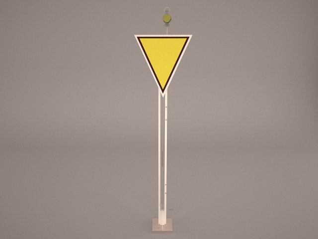 yield sign 3D Model .c4d .max .obj .3ds .fbx .stl .blend 