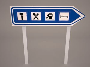 木制箭头标志 3D 模型