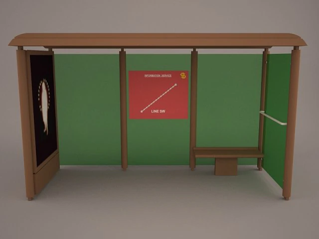 bus shelter 3D Model .c4d .max .obj .3ds .fbx .stl .blend 