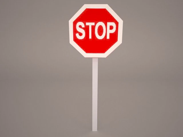 stop sign 3D Model .c4d .max .obj .3ds .fbx .stl .blend