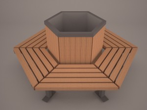 teakwood tree bench Modelo 3D