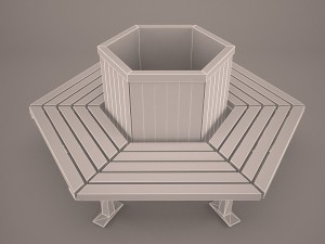 teakwood tree bench 3D मॉडल