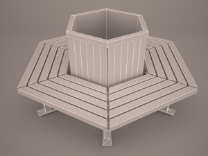 teakwood tree bench 3D मॉडल