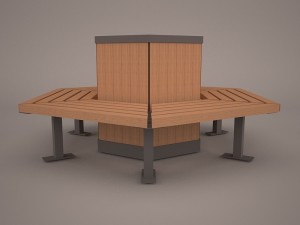 teakwood tree bench 3D मॉडल
