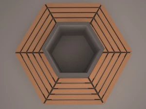 teakwood tree bench 3D Model