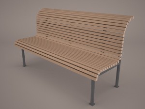 teakwood tree bench Modelo 3D