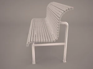 teakwood tree bench 3D Model