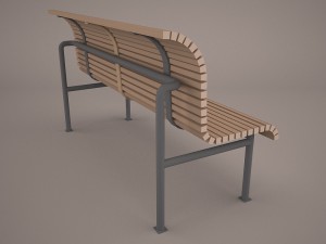 teakwood tree bench Modèle 3D