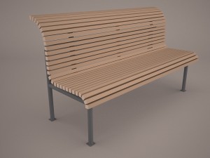 teakwood tree bench Modèle 3D