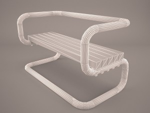 teakwood tree bench 3D Model