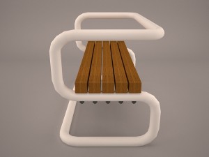 teakwood tree bench 3D Model