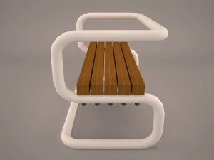teakwood tree bench 3D Model