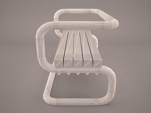teakwood tree bench 3D Model