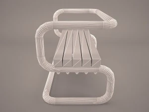 teakwood tree bench 3D Model