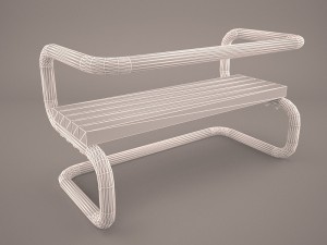 teakwood tree bench 3D Model