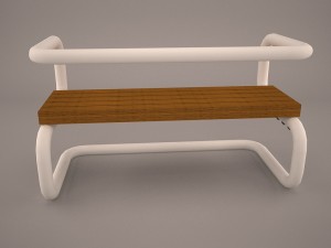 teakwood tree bench 3D Model