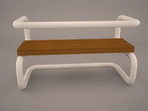 teakwood tree bench 3D Model