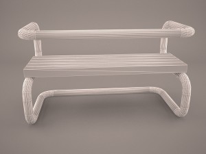 teakwood tree bench 3D Model