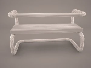 teakwood tree bench 3D Model
