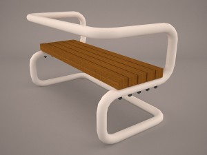 teakwood tree bench 3D Model