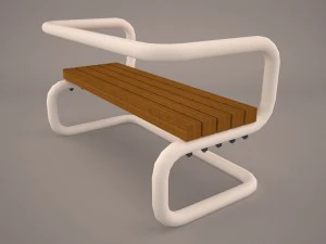teakwood tree bench 3D Model