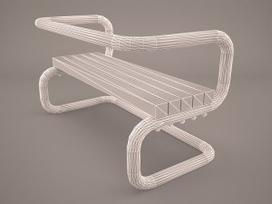 teakwood tree bench 3D Model