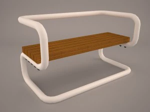 teakwood tree bench 3D Model