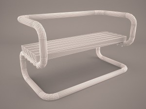 teakwood tree bench 3D Model