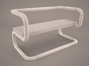 teakwood tree bench 3D Model