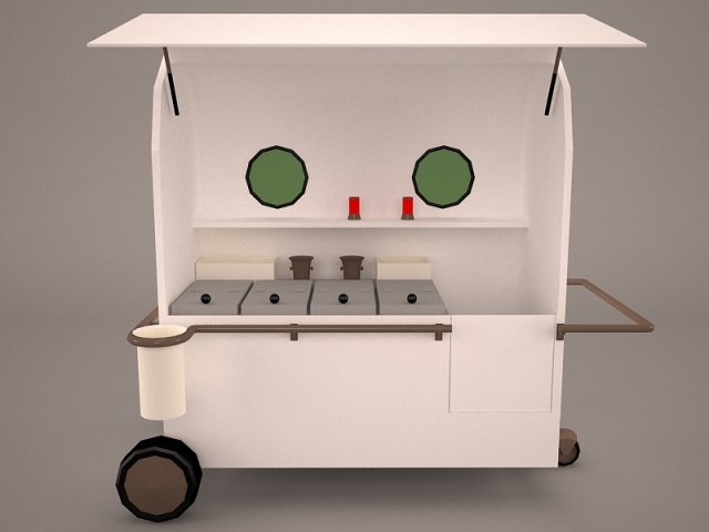 ice cream cart 3D Модель .c4d .max .obj .3ds .fbx .stl .blend 