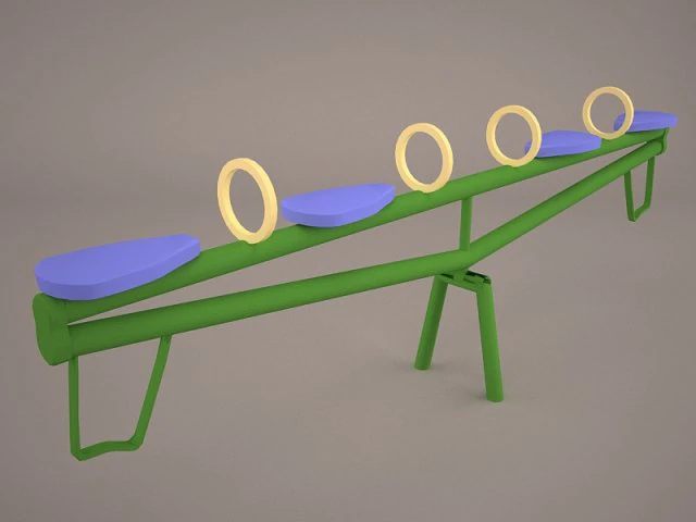 seesaw 3D Model .c4d .max .obj .3ds .fbx .stl .blend 