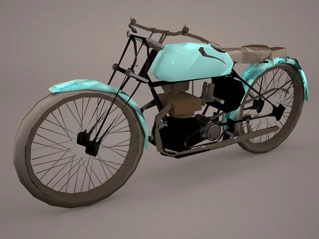 1921 classic motorcycle 3D Model .c4d .max .obj .3ds .fbx .stl .blend