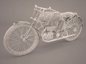 1921 classic motorcycle 3D Model