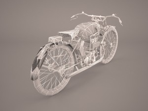 1921 classic motorcycle 3D Model