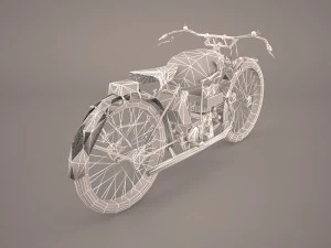 1921 classic motorcycle 3D Model