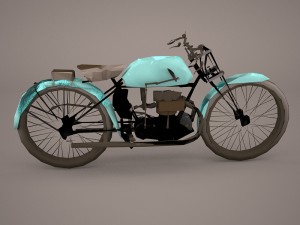 1921 classic motorcycle 3D Model