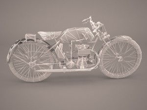 1921 classic motorcycle 3D Model