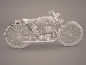 1921 classic motorcycle 3D Model