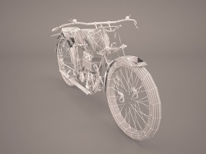 1921 classic motorcycle 3D Model