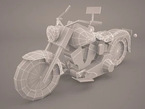 harley davidson fat boy motorcycle 3D Model