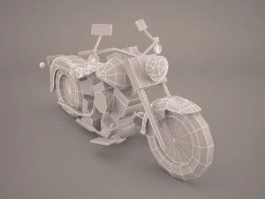harley davidson fat boy motorcycle 3D Model